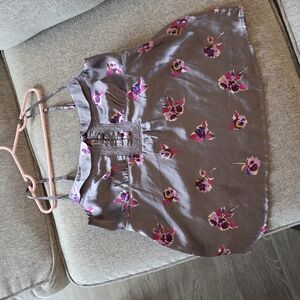 Floral Gray Sleeveless Top